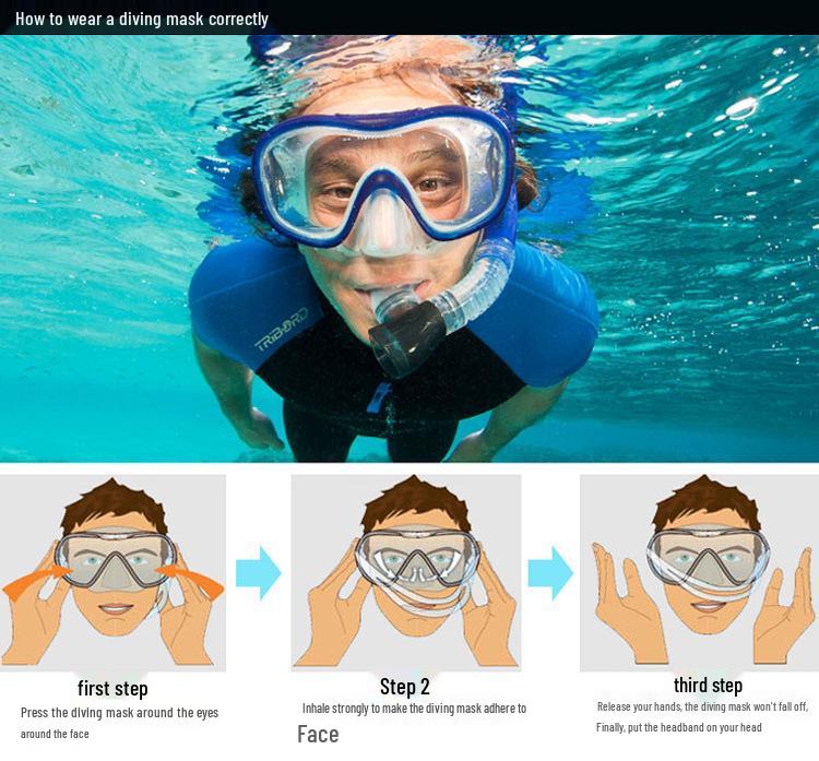 Cross-Border Anti-Fog Diving Goggles: Large Frame, Full Dry Silicone Snorkeling Mask for Adults