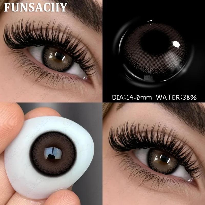 FUNSACHY 1 Paar Farbige Pupillen für Augen Große Augen Kontaktlinsen Jährlich Natürlich Braun Kosmetisch Grüne Augenfarbe Linse Graue Linse für Schönheit