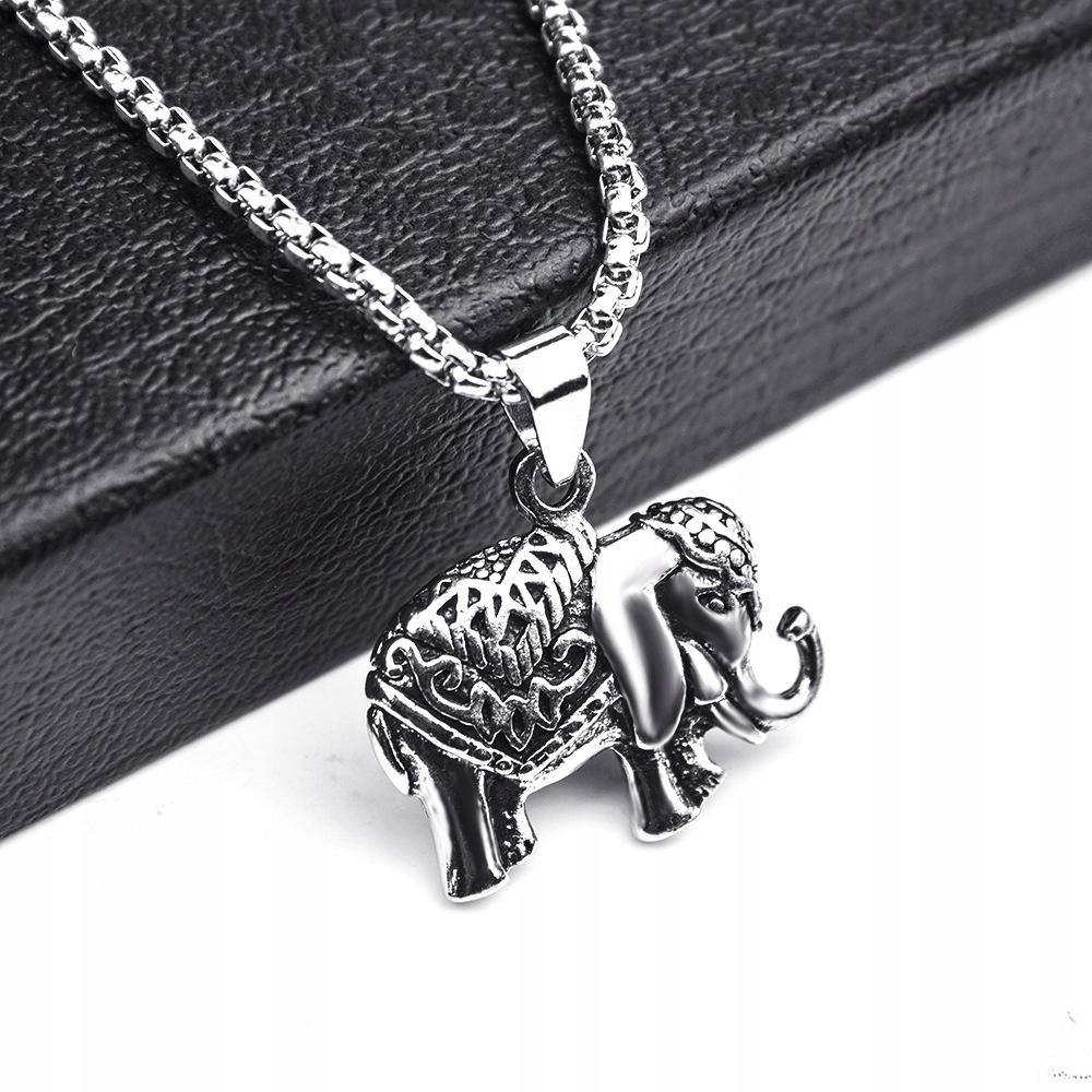 Indian Elephant Silver Chain Necklace 325