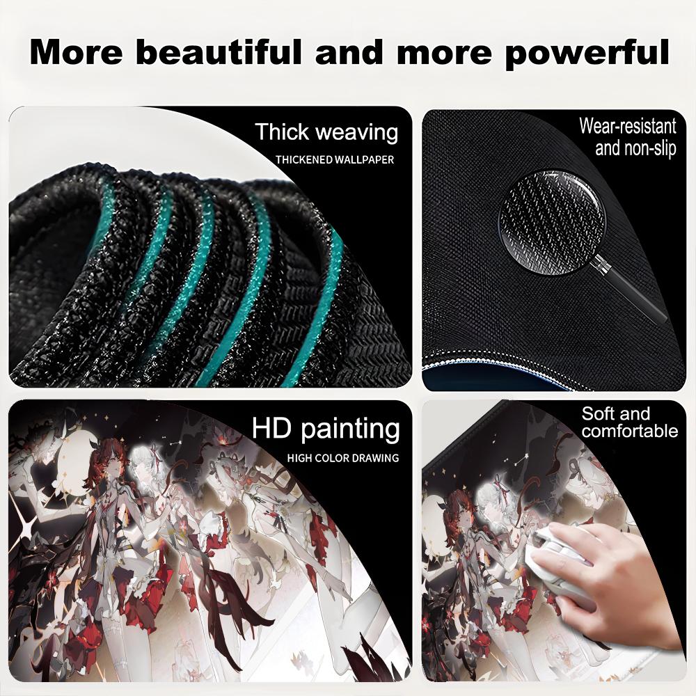 HYBXAXC Anime HD PC Wuthering Waves Camellya Large Mouse pad game player keyboard pad E-Sports study desk mat floor mat Mousepad