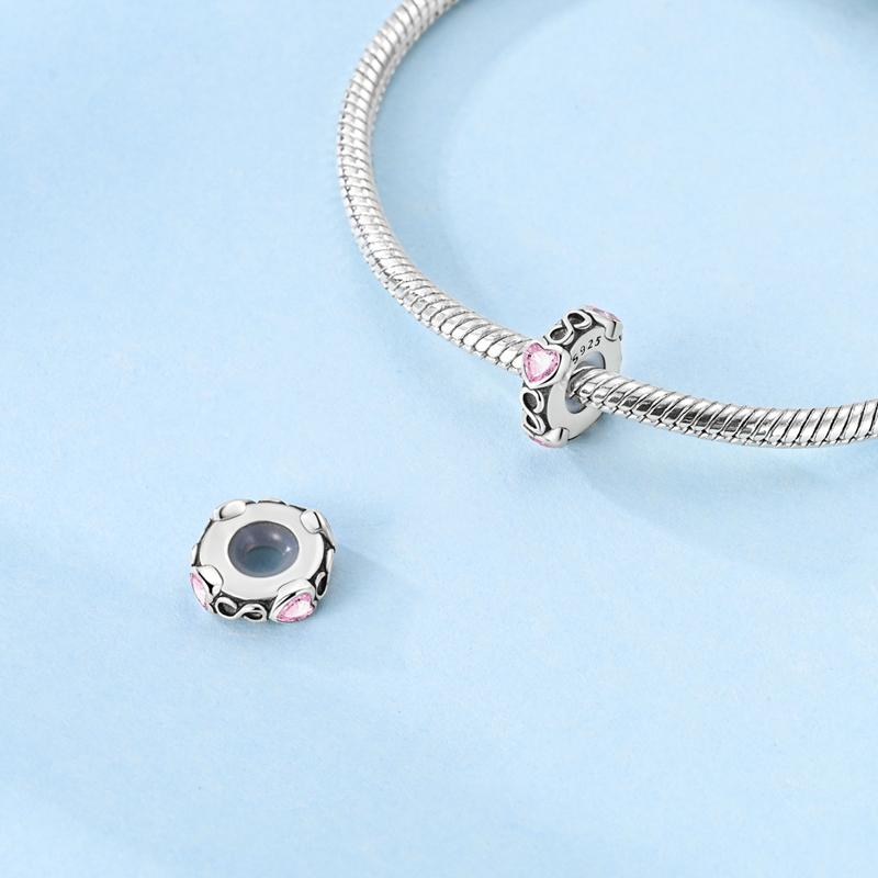 Charm Bead Components Authentic Original Copper Metal Heart Infinity String Bead Components Compatible With Bracelet High Quality Fine Jewelry Women