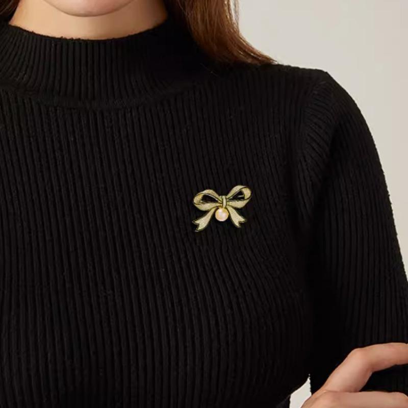 Elegant and Refined Bow Brooch, High-end Women's Luxurious and Grand Pearl Brooch, Niche Design Sense Brooch