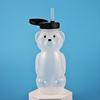With Flexible Straws Honey Bear Straw Cup Cartoon Spill Proof Cup Leak Resistant Cup  For Babies