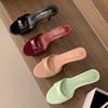 Fashion SUOJIALUN 2025 Summer New Brand Women Slipper Fashion Red Ladies Sexy Elegant Slides Shoes Thin High Heel Outdoor Dress Pumps