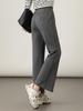 Women's High-Waisted Slimming Gray Cropped Flare Pants - Modal Cotton, Spring/Autumn 2025