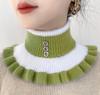 2023 Women's Knitted Striped Faux Mink Collar: Warm, Versatile Neck Cover for Cervical Support