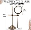 Vintage Brass Magnifying Glass On Stand: Adjustable Desk Magnifier