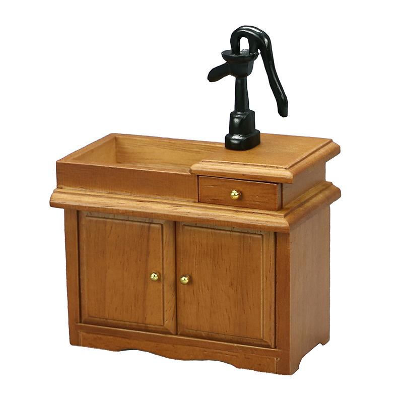 1:12 Dollhouse Miniature Bathroom Sink Cupboard Kitchen Wash Basin Drawer Furniture Model Decor Toy Doll House Accessories