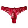 Women's Lace Thongs Sexy T Back Low Waist See Through Bikini Panties Seamless Stretch No Show Underwear