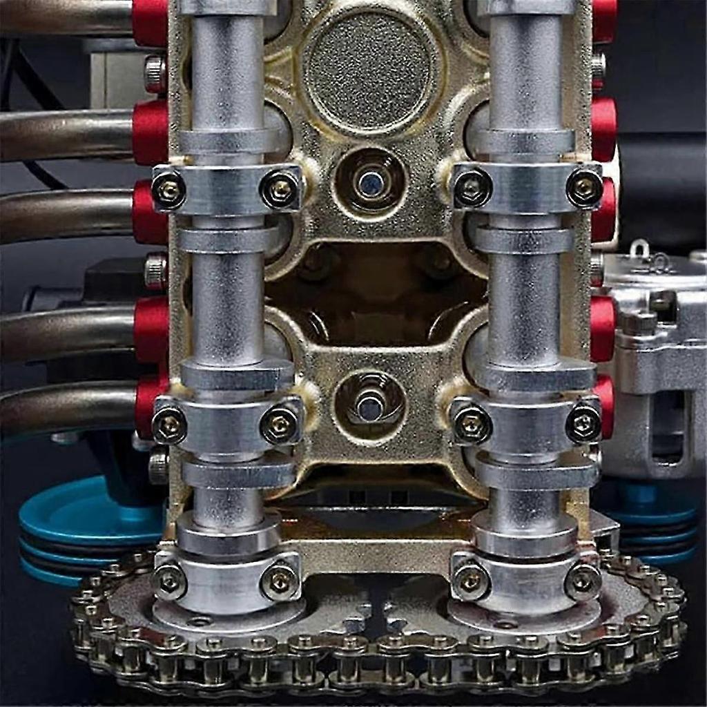 Kit Motore Modello per Adulti, Kit Modello Motore Auto in Metallo a 8 Cilindri, Kit di Assemblaggio Motore Auto Fai-da-Te in Resina
