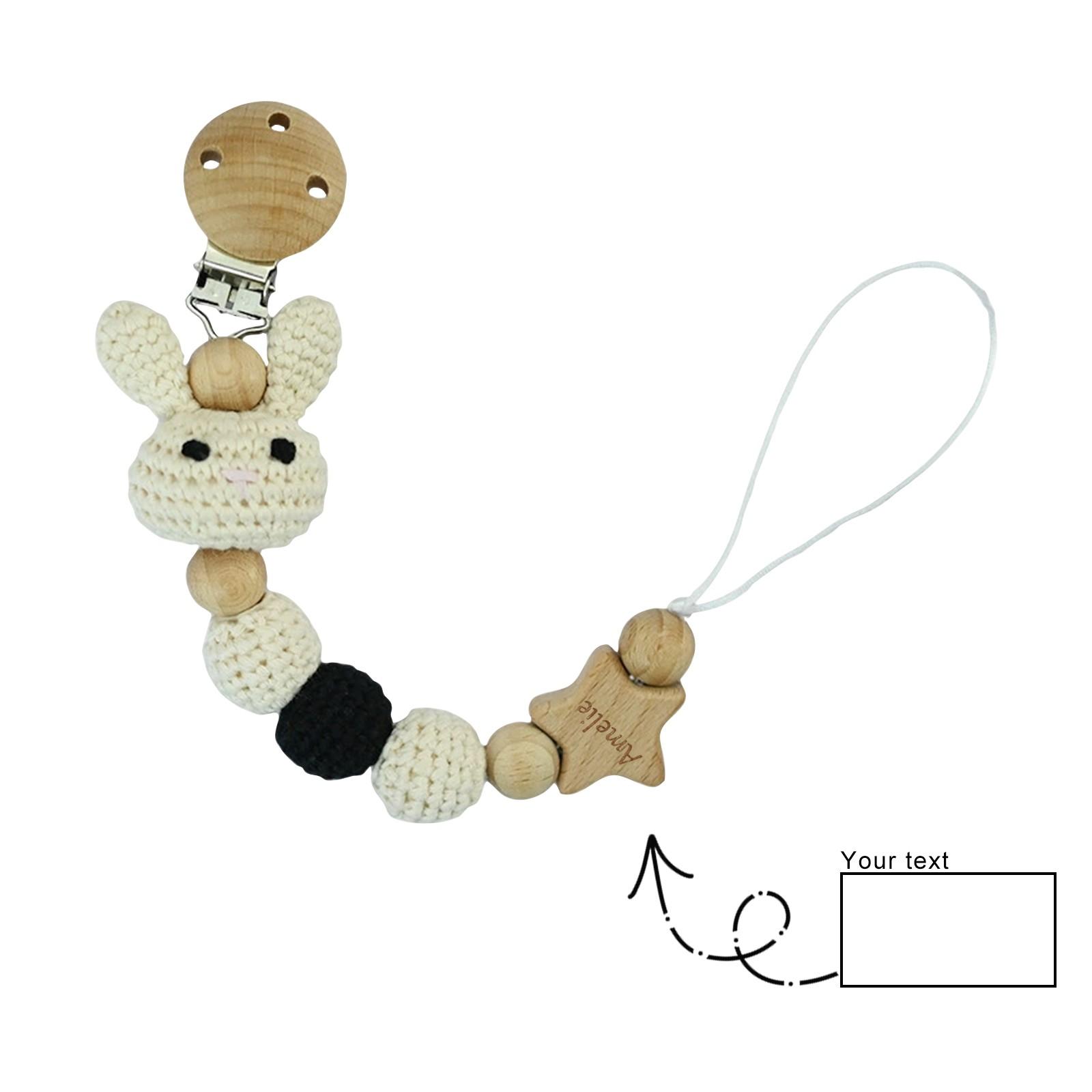 

Персонализированная гравировка зажима для пустышки для новорожденного, подвесной цепочки для пустышки, цепочка для детской пустышки, защищающая от падения One Size