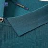 Men's Jacquard Mulberry Silk Blend Short Sleeve Polo Shirt