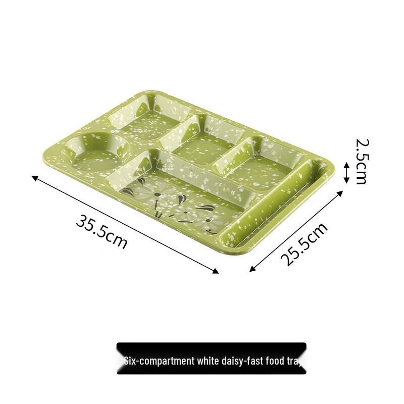 Thickened Melamine Rectangular Divided Lunch Tray