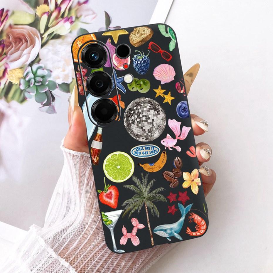 Fashion Letter Phone Case For Tecno Camon 50 4G Back Cover For Tecno Camon50 4G CN5 Soft Black Silicone Cases