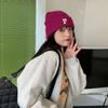 All-match Letter Knitted Wool Hat for Women Korean Style Autumn and Winter Warm Fashion Bag Head Hat
