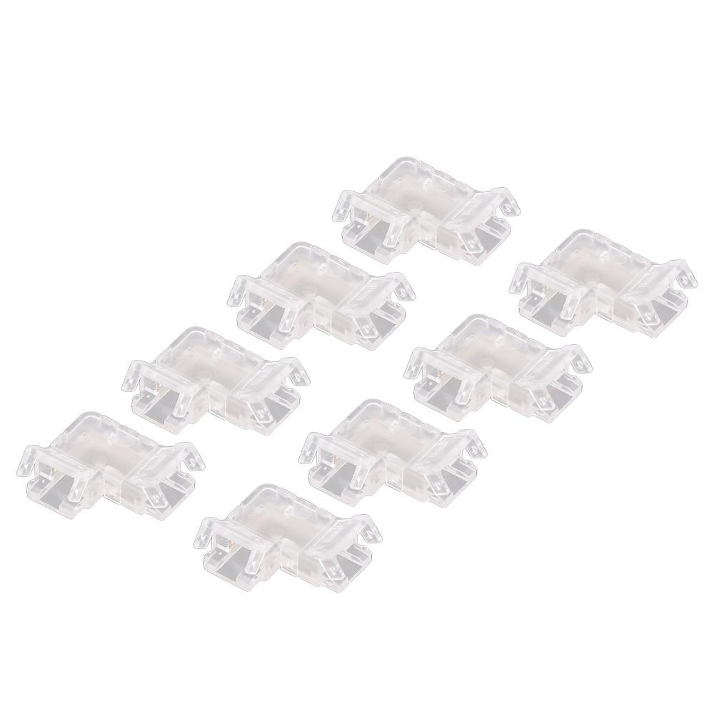 8pcs 8mm Strip Light Connector Transparent LED Strip Connector  For COB LED Strip Light