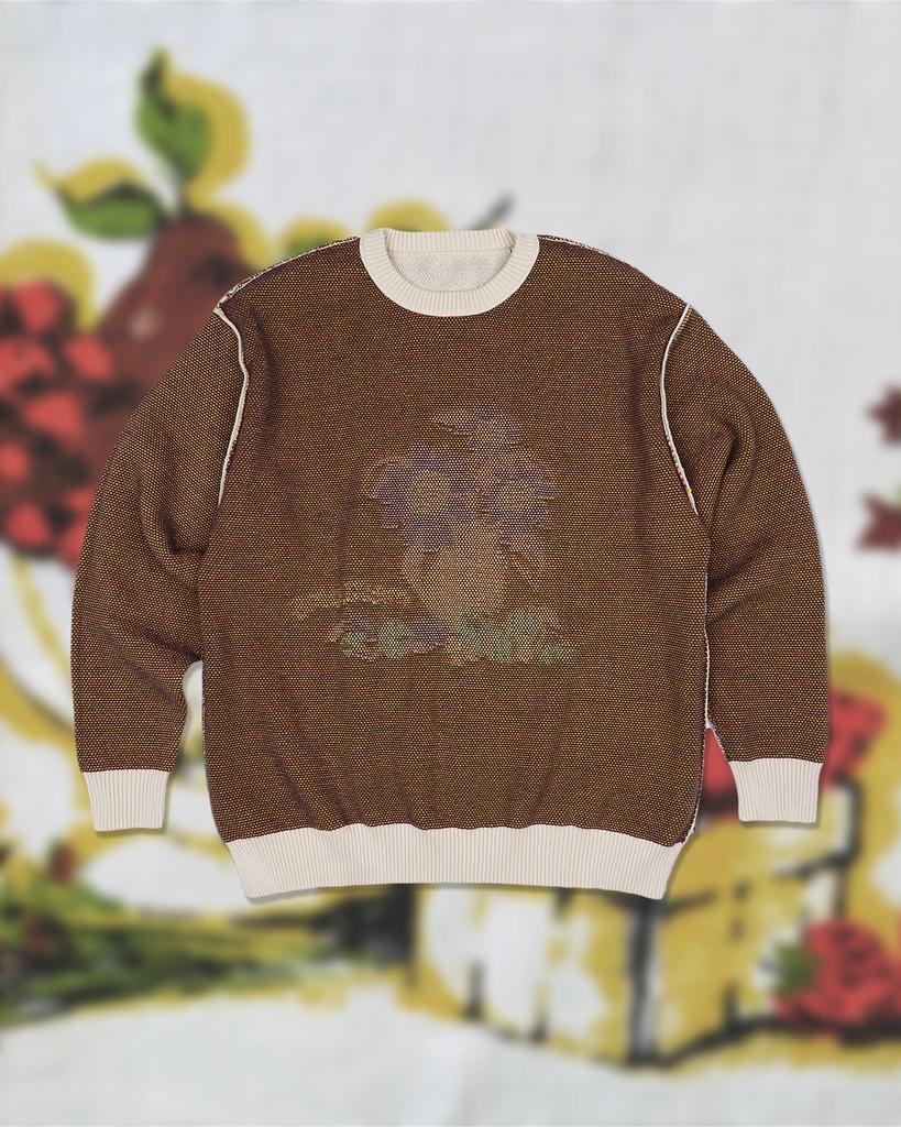 Midieomseu Fruit Table Reversible Knit Sweater - Cream