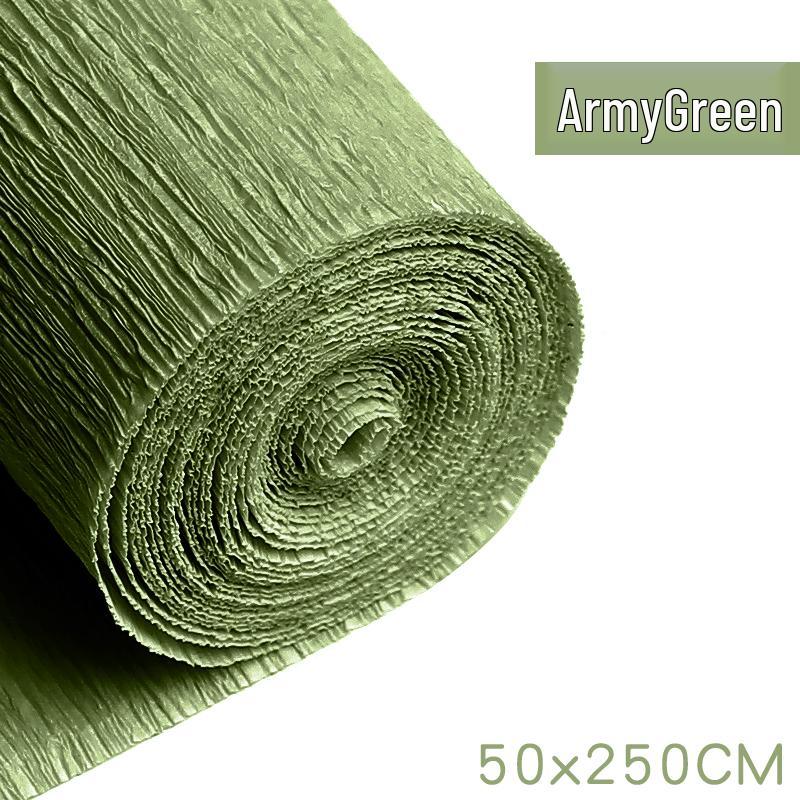 Thick Green Crepe Paper for DIY Handmade Floral Art and Rose Crafting