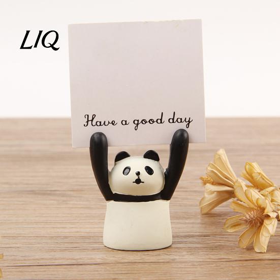 Multi-functional Card Holder Memo Holder, Resin Cartoon Animal Paper Photo Clip Stand, Display Notes Messages for Office Desk Organizer