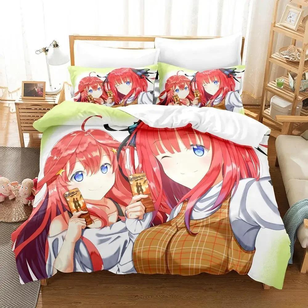 

The Quintessential Quintuplets Комплект постельного белья Single Twin Full Queen King Size Комплект постельного белья Aldult Kid Bedroom Пододеяльники 3D Аниме US Queen 228x228cm