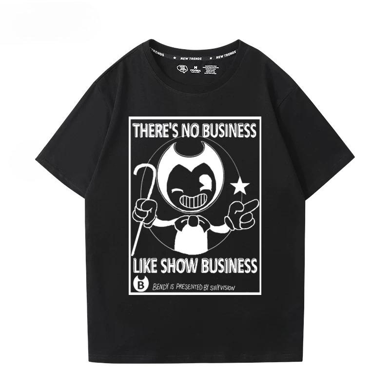 Bendy And The Ink Machine Game Tshirts Cotton Short Sleeve Oneck Female Tshirt Loose Cartoon Graphic Printing T Shirt Unisex