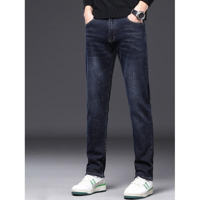 Autumn And Winter High-End Jeans Men'S Loose Straight Leg Pants Winter Warm Men'S Pants