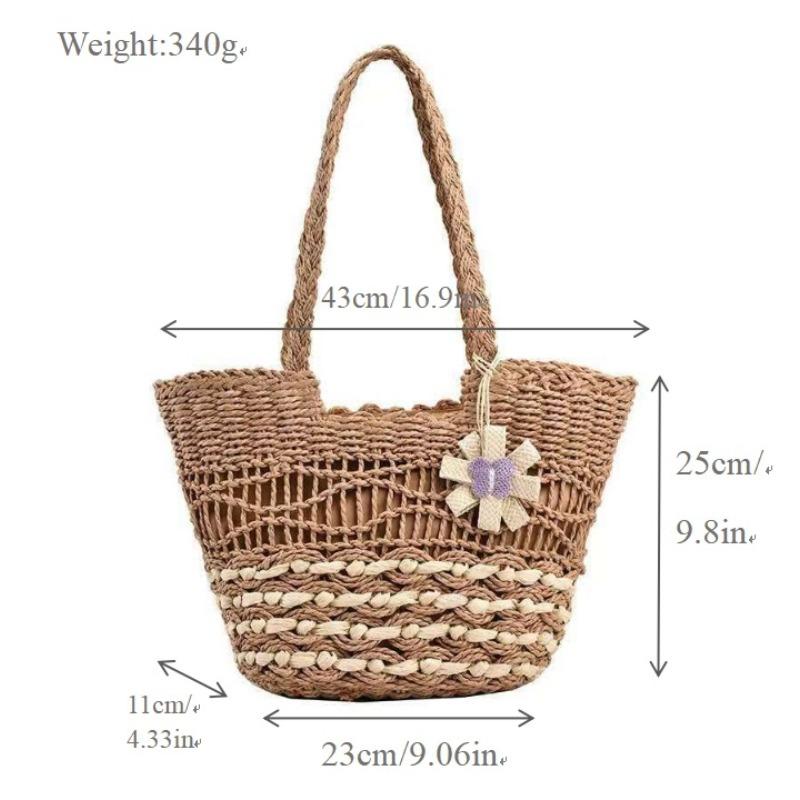 

Hollow zipper straw bag women s seaside vacation lazy wind handwoven bag large capacity shoulder beach tote bag welt zipper хаки