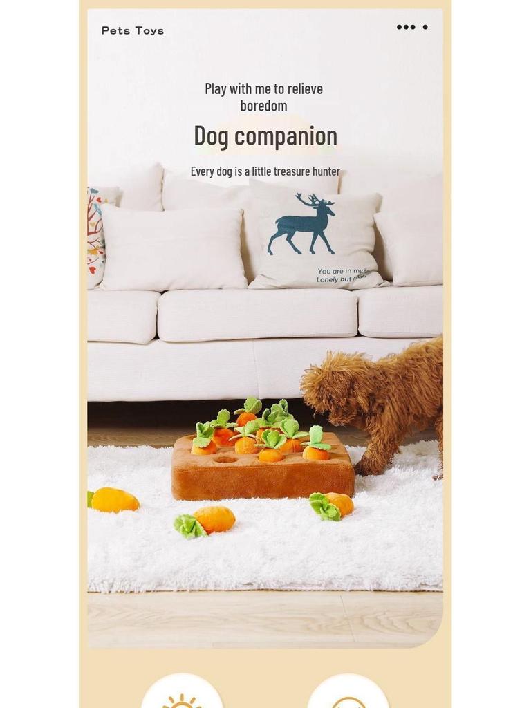 Radish Pulling Dog Toy: Bite-Resistant Teddy Bichon with Sniffing Mat for Pet Boredom Relief