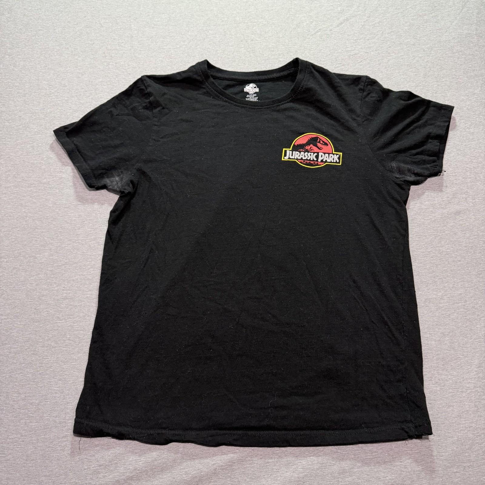 Jurassic World T Shirt Men s Large Graphic Print Logo Lounge Black Tee M