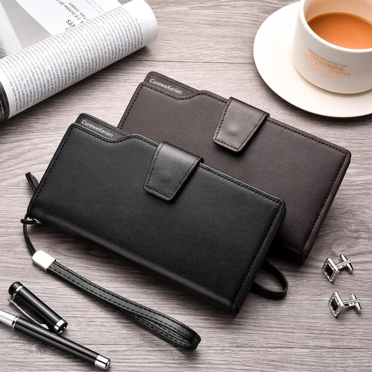 Men Wallets Business Zipper Long Wallet Clutch Purse Coin Card Holder