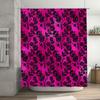 Luxury Bathroom Decor: Damask Print Shower Curtain in Black Pink with Floral Design Waterproof Fabric for Home Bath Decorations