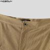 INCERUN Two Pieces Outfits Men Long Sleeve Coats Long Straight Pants Corduroy Sets