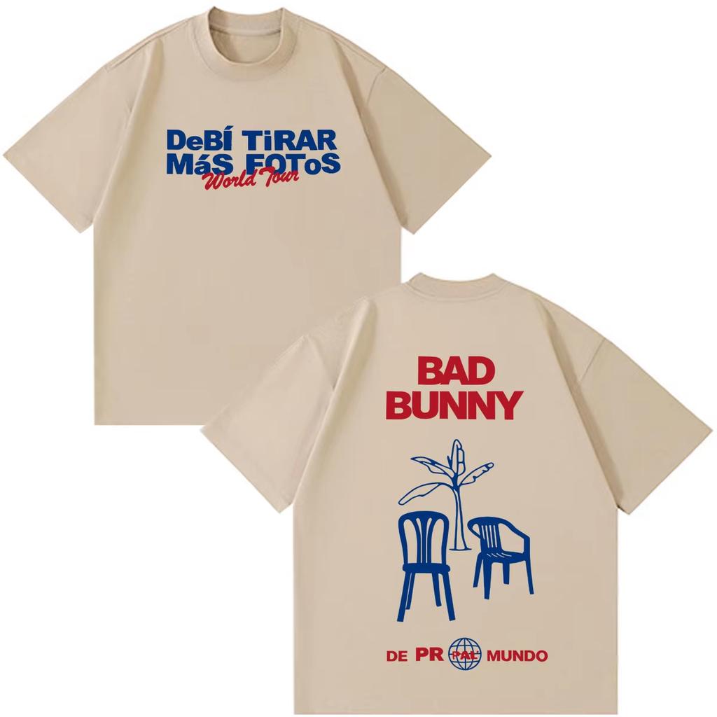 Rapper Bad Bunny 2026 Tour Concert Print T Shirts Fashion Vintage Cotton Short Sleeve Hip Hop Oversized Unisex And Unisex TShirt