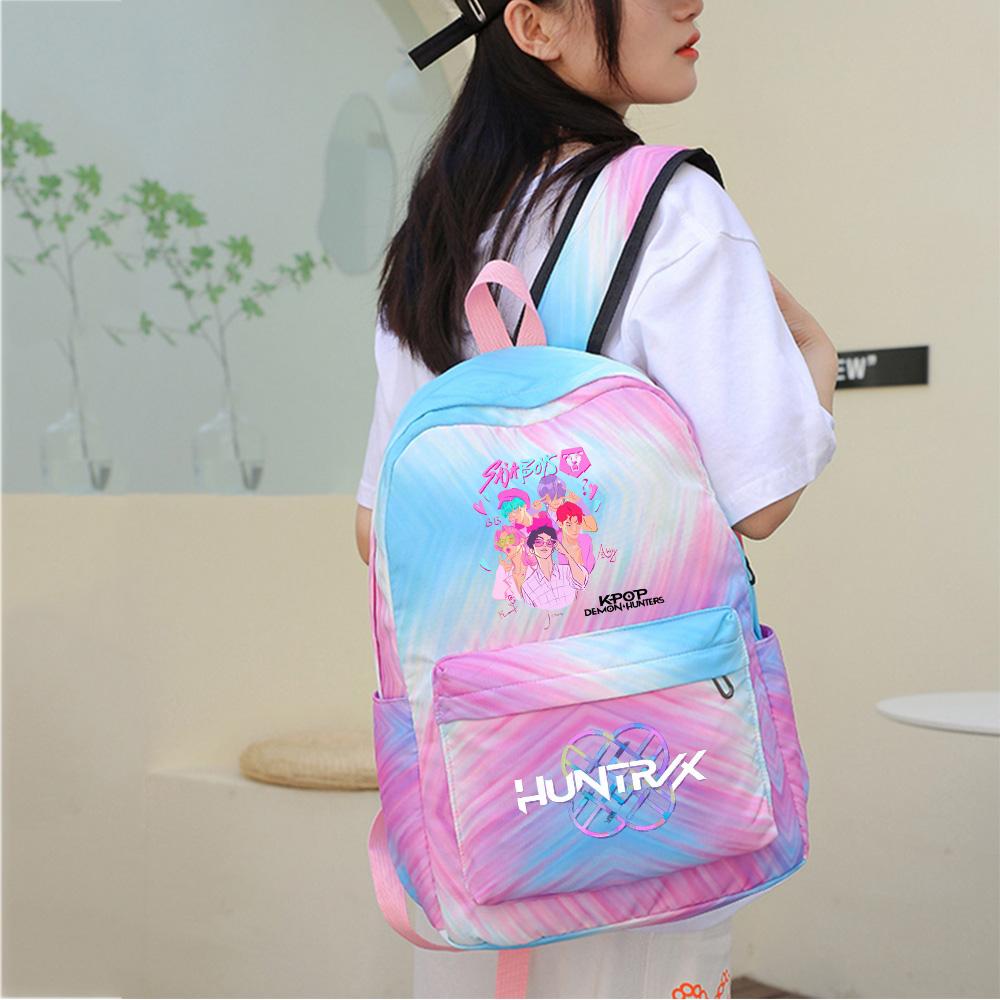 3-teiliges/Set Cartoon K-Pop bedruckter Rucksack mit Federmäppchen und Lunchtasche für Teenager Mädchen Jungen Schulranzen Kindergeschenk Große Kapazität Wasserdicht Reisetasche