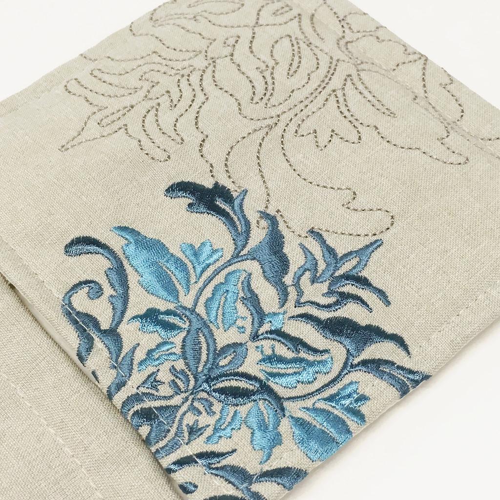 Senko DECORMUSEE Samira Paper Holder Damask Made In 59472 Cover, Blue-Gray Embroidery, Japan,