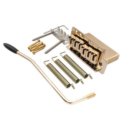 Musiclily Pro 10.5mm Modern 6-Point Tremolo Unit Bridge with 36mm Solid Brass Block for Squier Stratocaster Electric Guitars, Gold