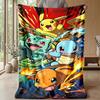 Pokémon Printed Flannel Throw Blanket Soft Warm Lightweight All Season Blanket for Sofa Bed Camping Home Decor Holiday Gift