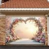Wedding Banner Curved Structure Rose Heart Banner Love Theme Display Heart-shaped Frame Floral Love Banner For Bridal Shower