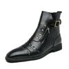 Men's Plus Size Retro High-Top Leather Martin Boots - Autumn British Style Pointed Toe Casual Footwear