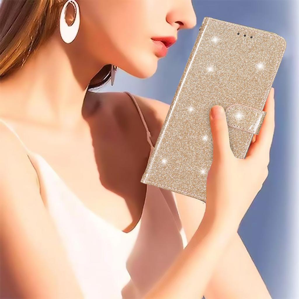 Pro Samsung Galaxy S24+ Pouzdro Třpytivý Kryt na Telefon s Peněženkou a Stojánkem