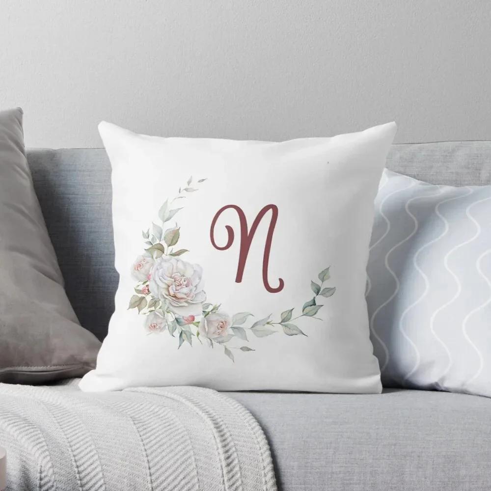 Office Sofa Car Cushion Cover Creative Abstract Letter Flower Print Luxury Home Decoration Pillow Cover