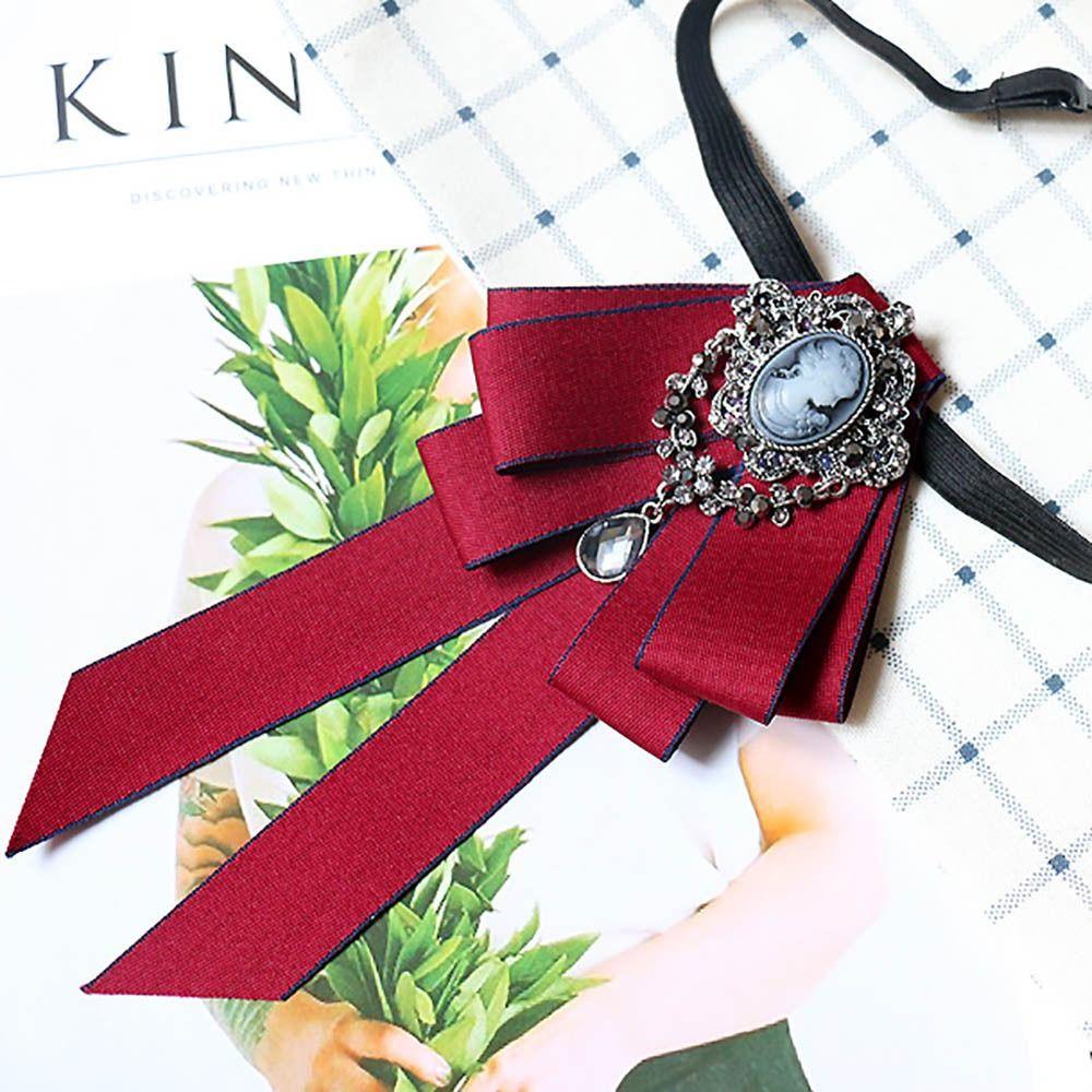 Crystal Bow Tie Rhinestone Ribbon Bow Brooch Black Rhinestone Ribbon Bowtie  For Men and Women