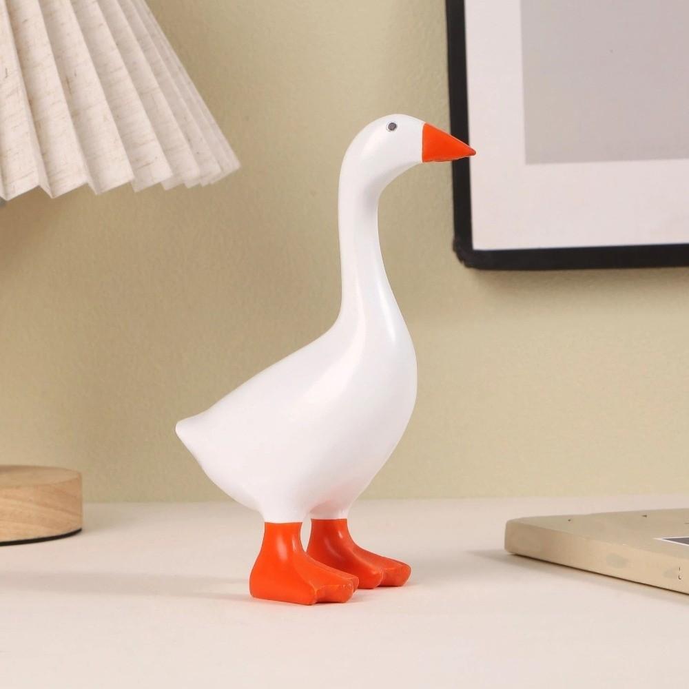Resin Goose Figurines Key Hanger Funny Dumb Goose Key Holding Figurine  Office Desk