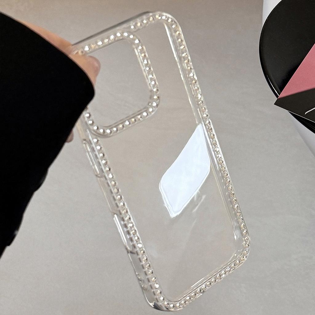 Rhinestone Glitter Powder Transparent Suitable for Apple 16 Mobile Phone Case 15promax Anti-fall IPhone 13 Soft Sleeve 1114