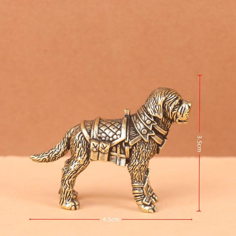 Labrador Retriever Mini Figurines Brass Puppy Statue Desktop Ornaments Vintage Home Decor Crafts
