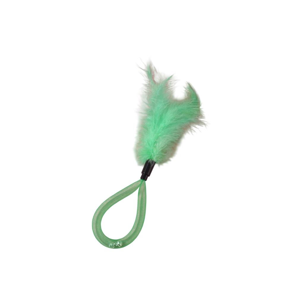 Interactive Cat Toy Feather Teaser with Bell Durable Handle for Pet Cats Exercise and Entertainment Indoor Use