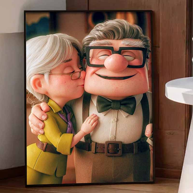 Disney Diamond Painting Kit Carl and Ellie Kiss Diamond Hand Embroidery 5D DIY Diamond Art Home Decor Creative Handicrafts Gift