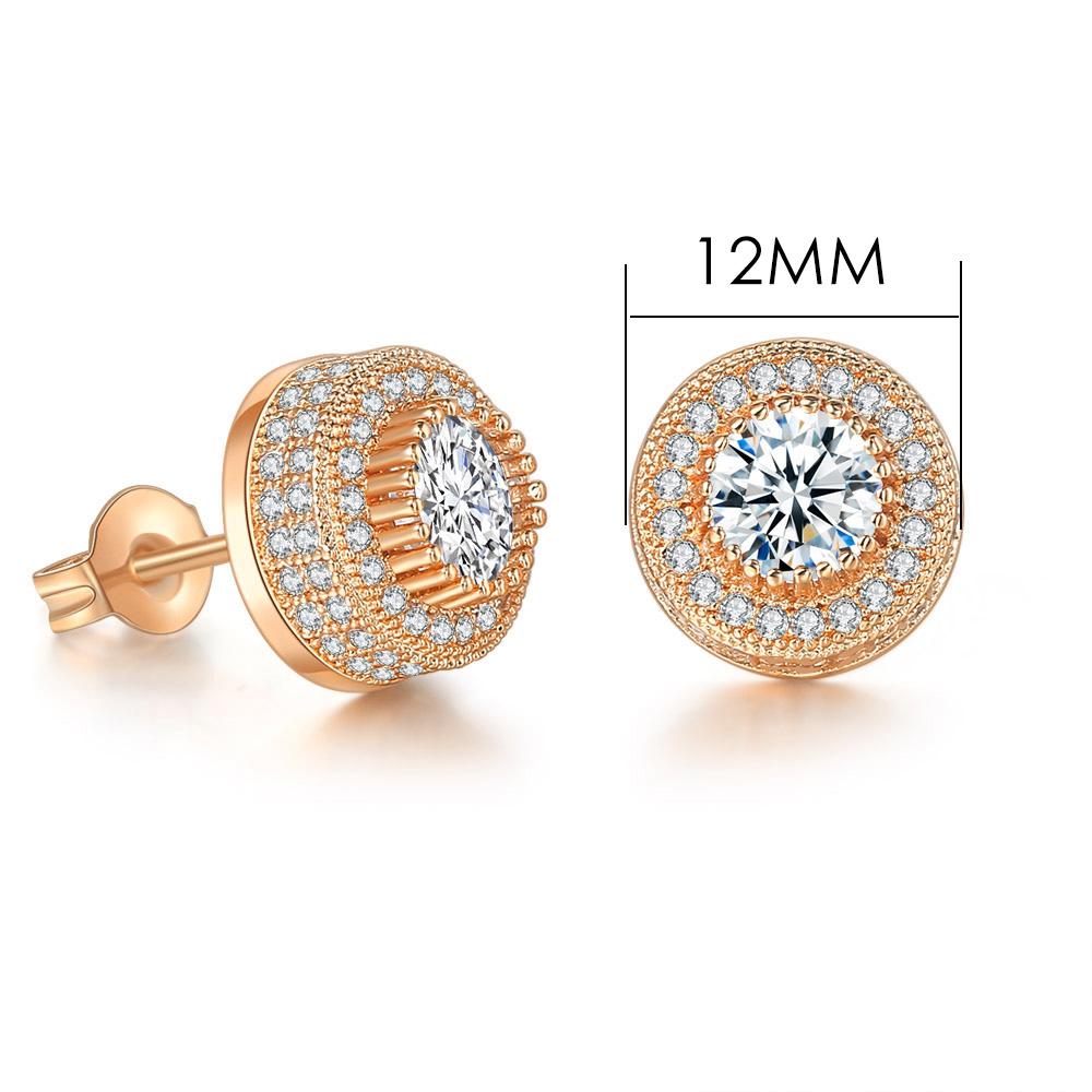 Iced Out Zirconia Stud Earrings For Men Hiphop Gold Color Plated Male Earing Fashion Punk Jewelry Gift Shiny Accessories OHE001