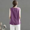 Women's Vintage Loose Fit Cotton Linen Blend Tank Top