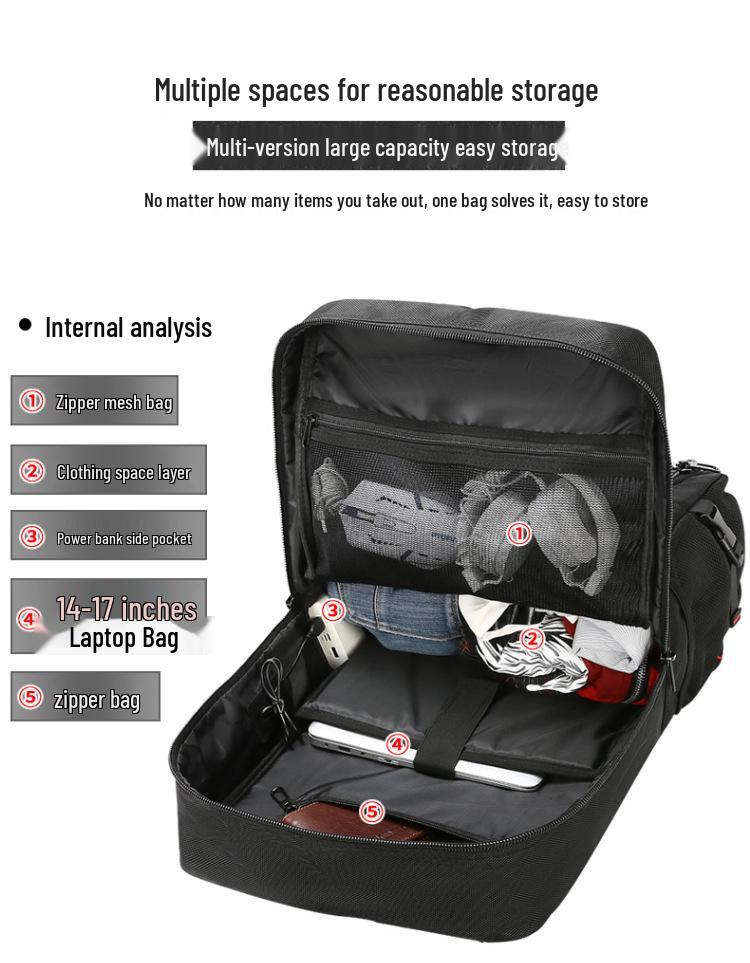 Men's Waterproof Large Capacity Outdoor Mountaineering and Travel Backpack - Multifunctional Double Shoulder Bag